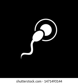 Sperm Icon On Black Background. Black Flat Style Vector Illustration.