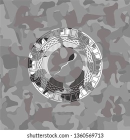sperm icon on grey camo pattern