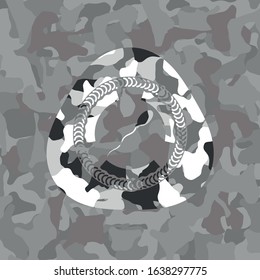 sperm icon on grey camo pattern