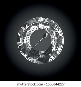 sperm icon on grey camouflaged pattern
