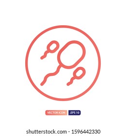 sperm icon in outline gradient style. Vector logo design template. Modern design icon, symbol, logo and illustration. Vector graphics illustration and editable stroke. Isolated on white background.