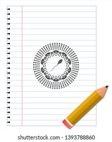 sperm icon penciled. Vector Illustration. Detailed.