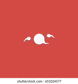 sperm icon. sign design. red background