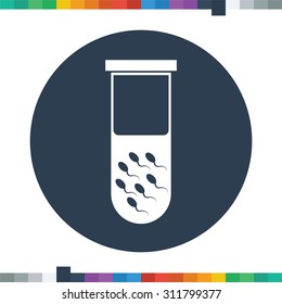 Sperm icon, sperm in a test tube.