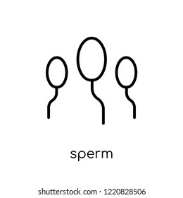 Sperm icon. Trendy modern flat linear vector Sperm icon on white background from thin line Health and Medical collection, editable outline stroke vector illustration