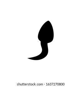 Sperm icon vector  in black flat design icon, isolated on white background