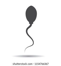 Sperm icon. Vector black Silhouette of sperm.