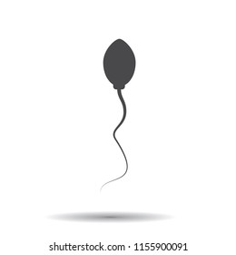 Sperm icon. Vector black Silhouette of sperm.