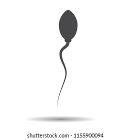 Sperm icon. Vector black Silhouette of sperm.