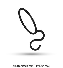 A sperm icon vector medical element for trendy design. Simple pictogram for mobile concept and web apps. Vector line reproduction icon isolated	
