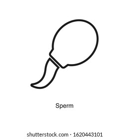 Sperm icon vector on white background. Black icon illustration