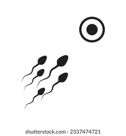 diseño del logotipo de la ilustración de la plantilla del vector del icono de esperma