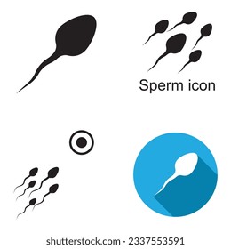 diseño del logotipo de la ilustración de la plantilla del vector del icono de esperma