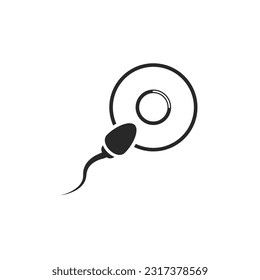 sperm icon, sperm icon and sperm vector that runs towards the egg. On a white background, competition concept