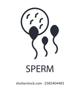 Sperm icon. vector.Editable stroke.linear style sign for use web design,logo.Symbol illustration.