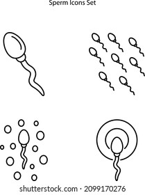 sperm icons set isolated on white background. sperm icon thin line outline linear sperm symbol for logo, web, app, UI. sperm icon simple sign.
