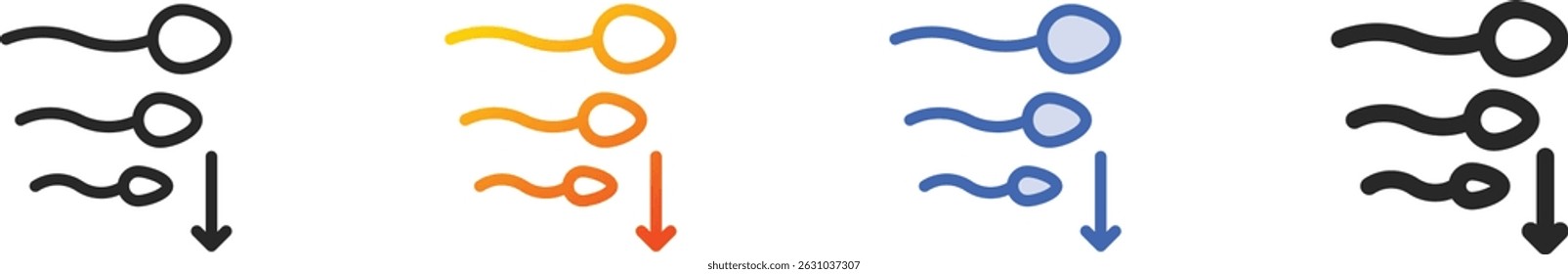 sperm icon.Thin Linear, Gradient, Blue Stroke and bold Style Design Isolated On White Background