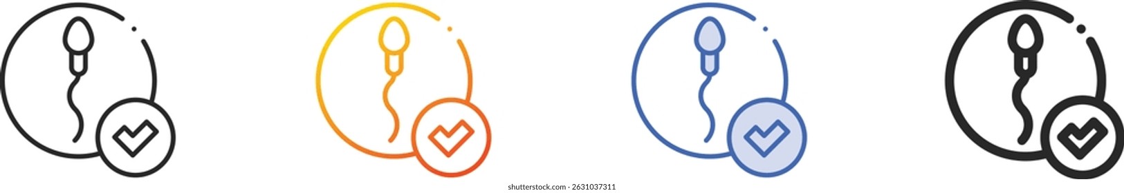 sperm icon.Thin Linear, Gradient, Blue Stroke and bold Style Design Isolated On White Background
