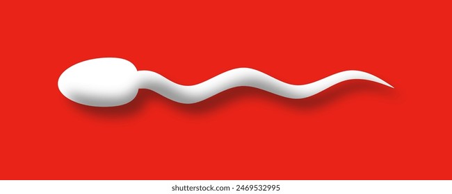 Sperm Illustration on Red Background