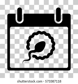 Sperm Insemination Calendar Day icon. Vector illustration style is flat iconic symbol, black color, transparent background. Designed for web and software interfaces.