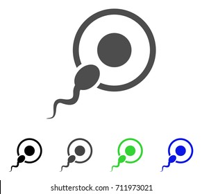 Sperm Insemination icon. Vector illustration style is a flat iconic sperm insemination symbol with black, gray, green, blue color variants. Designed for web and software interfaces.
