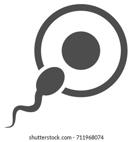 Sperm Insemination vector pictograph. Style is flat graphic grey symbol.