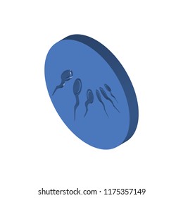 Sperm isometric left top view 3D icon