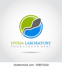 Sperm Laboratory logo template. Vector Illustrator eps.10