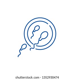 Sperm line icon concept. Sperm flat  vector symbol, sign, outline illustration.