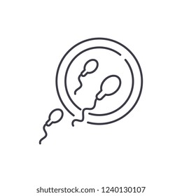 Sperm line icon concept. Sperm vector linear illustration, symbol, sign