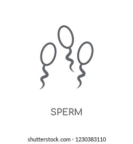Sperm linear icon. Modern outline Sperm logo concept on white background from Health and Medical collection. Suitable for use on web apps, mobile apps and print media.