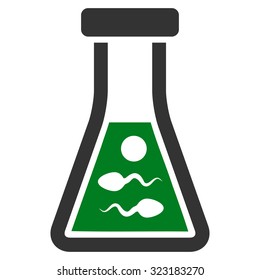 Sperm Liquid vector icon. Style is bicolor flat symbol, green and gray colors, rounded angles, white background.