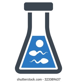 Sperm Liquid vector icon. Style is bicolor flat symbol, smooth blue colors, rounded angles, white background.