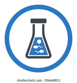 Sperm Liquid vector icon. Style is bicolor flat rounded symbol, smooth blue colors, rounded angles, white background.