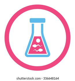 Sperm Liquid vector icon. Style is bicolor flat rounded symbol, pink and blue colors, rounded angles, white background.