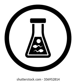 Sperm Liquid vector icon. Style is flat rounded symbol, black color, rounded angles, white background.