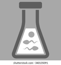 Sperm Liquid vector icon. Style is bicolor flat symbol, dark gray and white colors, rounded angles, silver background.