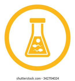 Sperm Liquid vector icon. Style is flat rounded symbol, yellow color, rounded angles, white background.