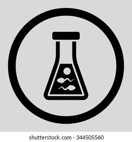 Sperm Liquid vector icon. Style is flat rounded symbol, black color, rounded angles, light gray background.