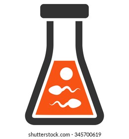 Sperm Liquid vector icon. Style is bicolor flat symbol, orange and gray colors, rounded angles, white background.
