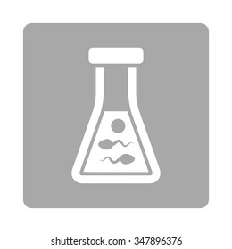 Sperm Liquid vector icon. Style is flat rounded square button, white and silver colors, white background.