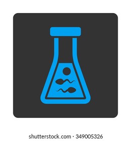 Sperm Liquid vector icon. Style is flat rounded square button, blue and gray colors, white background.