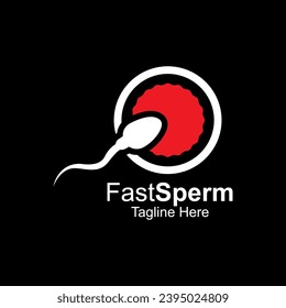 Sperm Logo Design Template With Woman`s Egg.