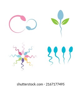Plantilla de diseño plano vectorial de ilustración de logotipo de esperma