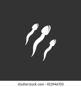 Sperm logo on black background. Vector icon