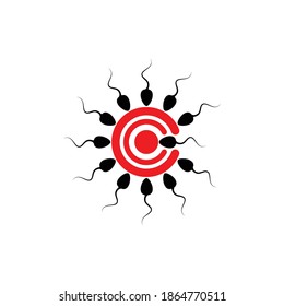 diseño de ilustración de material con logotipo de esperma