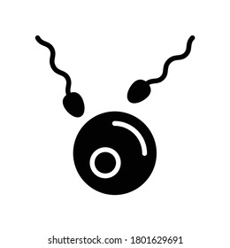 Sperm Medical Black and White Line Icon Vector