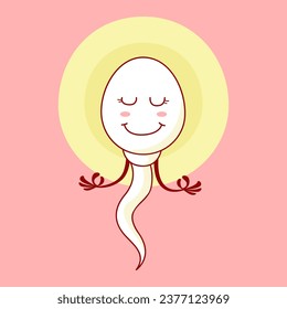 carácter de meditación espermática. concepto humano de esperma y huevo