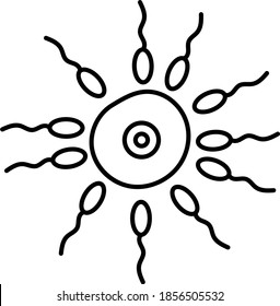 el esperma se encuentra con el concepto de huevo, la fertilización humana, el diseño de iconos vectoriales, el símbolo de fertilización in vitro sobre fondo blanco, el signo de embarazo y obstetricia,