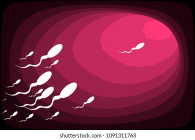 sperm moves forward overtakes the rest red tunnel